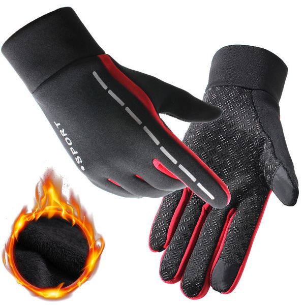 

2019 new winter outdoor tool sports warm gloves men women all refers fleece riding running touch screen plus velvet thickening, Blue;gray