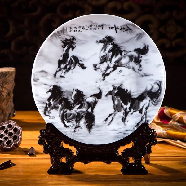 

jingdezhen ceramic chinese-style home accessories entrance decorative hanging plate crafts ceramic furnishings madaochenggong ornaments