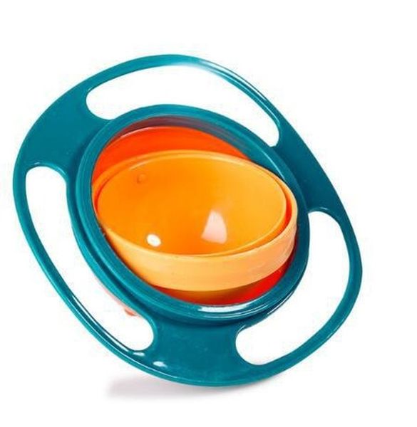 

360-degree creative rotating children's flying saucer balanced bowl food-grade safety plastic gyro baby bowl