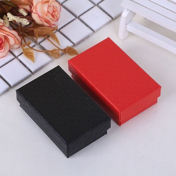 

[ddisplay]diamond pattern jewelry packaging box birthday gift necklace case bracelet jewelry storage box pendant little girl jewelry box, Black;white