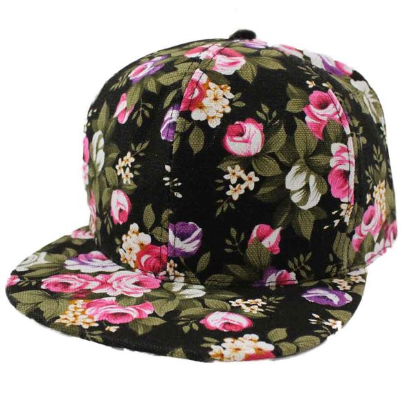 

rose flower hip-hop baseball cap outdoors flat snapback hat fashion female adjustable casual rose baseball cap, Blue;gray