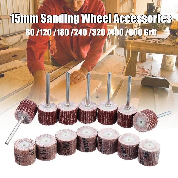 

5pcs sanding wheel discs grinding sandpaper rotary accessories tool 80-600 grit wheel polishing grinding sanding disc grit 15mm