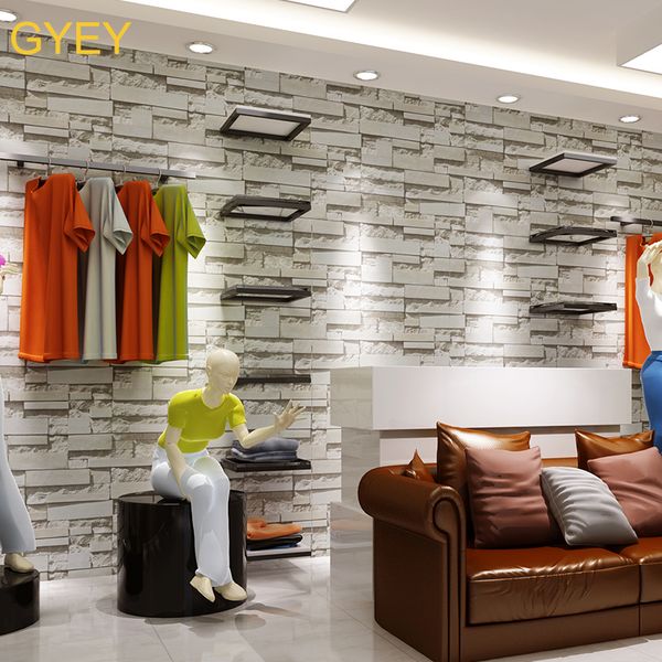 

10m 3d brick brick pattern blue paper chinese retro cothing store wallpaper living room bedroom tv background wall