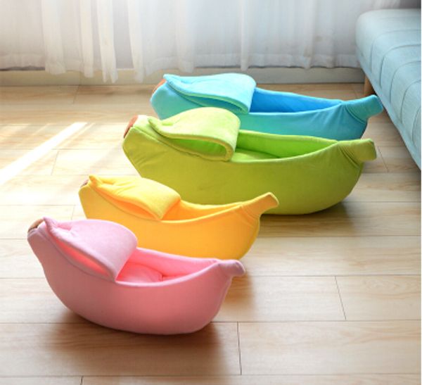 

banana shaped creative dog kennel cat nest winter warm pet sleeping bed puppy teddy kitten lovely house