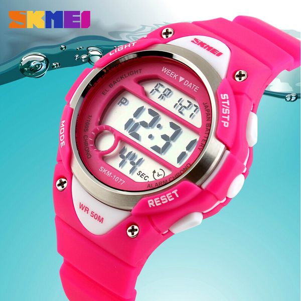 

2019 new outdoor sports children kids watches boy girls led digital alarm satch waterproof wristwatch children's dress watch, Blue