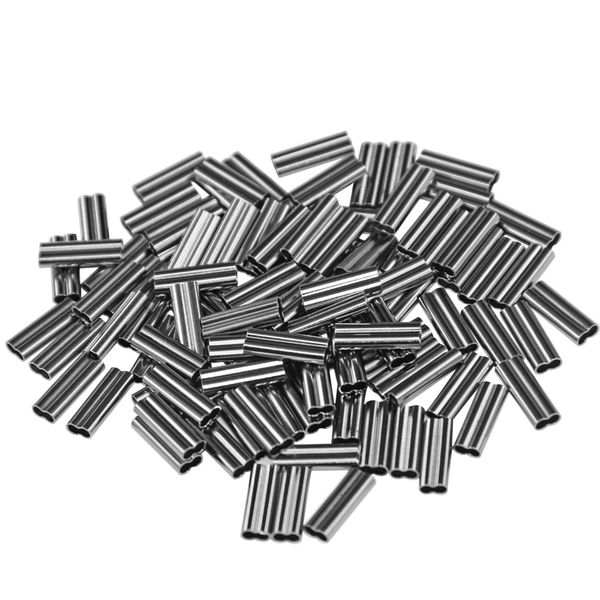 

jsm 500pcs/lot double oval copper fishing line crimping sleeves for line 1.4mm-2.2mm inner diameter fishing connector
