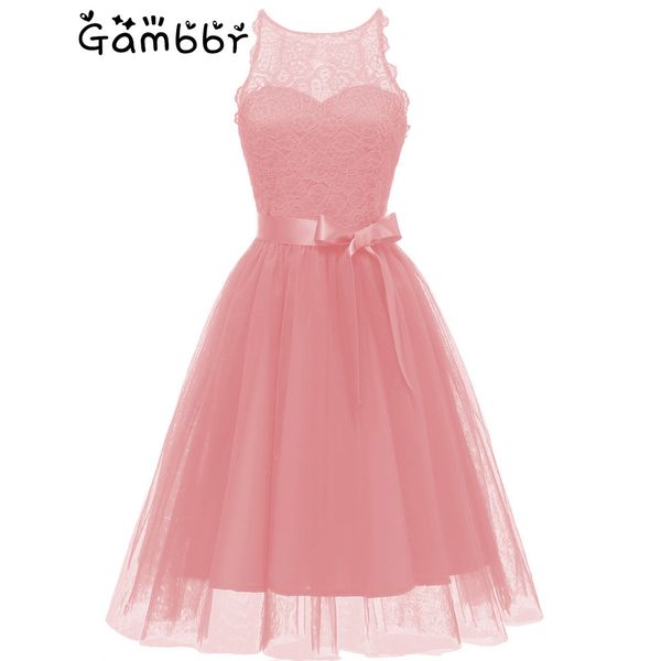 

2019 лето без рукавов мода кружева сетки лоскутная бальное платье женщины тюль туту midi платье elegant партии вечера vestidos, Black;pink