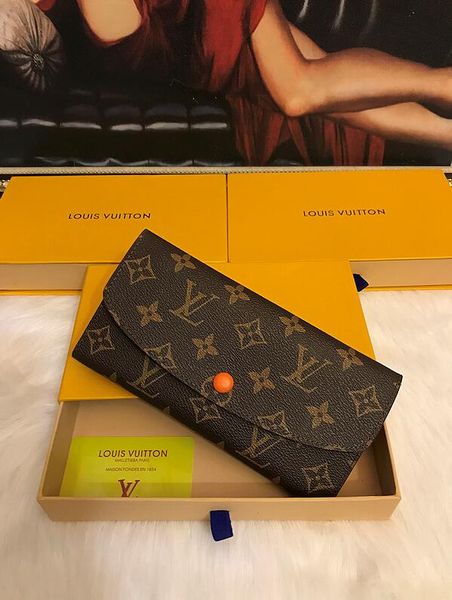 

Дизайнер кошельки натуральной кожи Эмили классический стиль V Марка мода женщин бумажник монет сумка небольшие сумки Луи Витон ЛВ