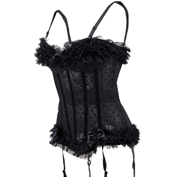 

reto women body shaper gothic siliming corset overbust corset floral appliques push up bustier halloween dress up, Black;white