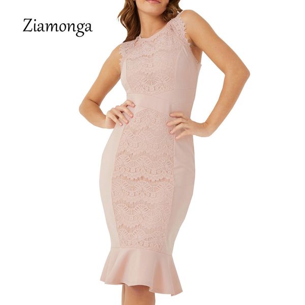 

ziamonga 2019 summer bandage dress women celebrity party dresses club night floral lace dress women mermaid vestidos, Black;pink