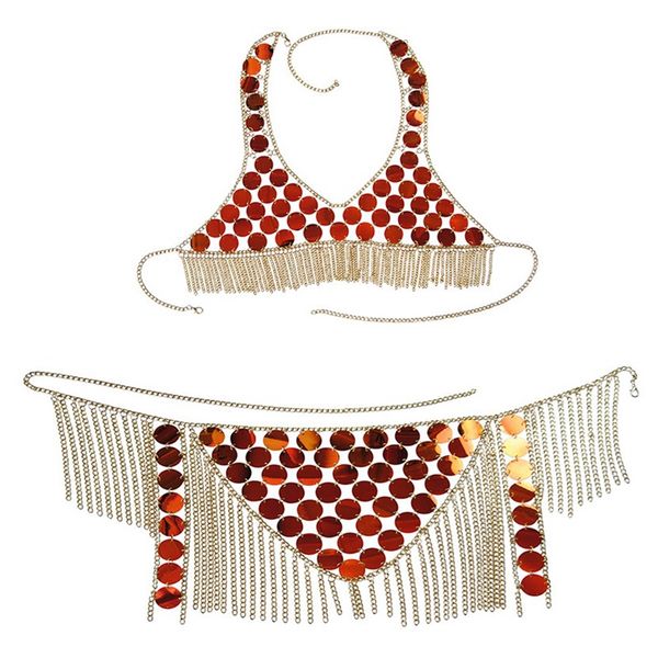 

fashion jewelry multi-layer disc fringe body chain summer beach bikini waist chain, Slivery;golden