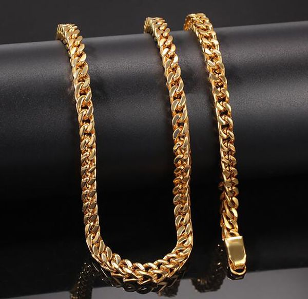 

6mm 18k gold plating figaro link chain necklace stainless steel 18-24inch hip hop ewelry trendy fashion whosales, Silver