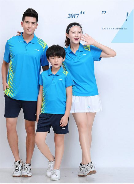

li ning 7301 quick-drying breathable badminton wear suits short sleeve lapel neck t-shirt shorts running table tennis wear blue, White;yellow