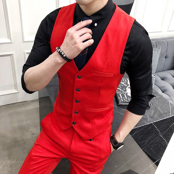 

luxury men's fashion dress business dress vest gilet homme solid color slim v-neck casual vest tuxedo gilet da uomo 2019 s-3xl, Black;white