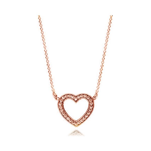 

new 2018 new 100% 925 sterling silver pandora charm necklace elegant temperament fit diy bead chain suitable girl giftjewelry 580534cz