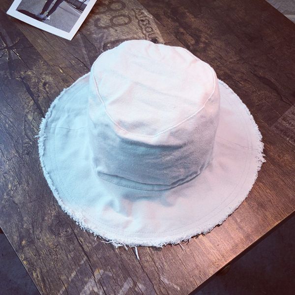 

ht1661 retro shabby men women wide brim sun hats vintage plain solid fisherman caps packable cotton panama bucket hats