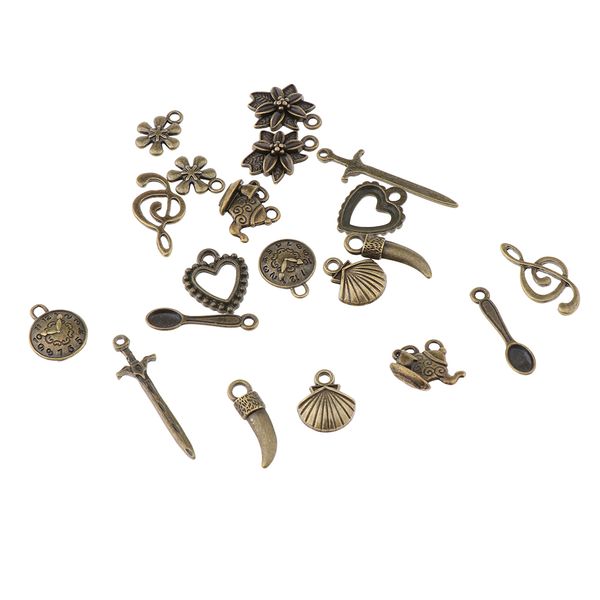 

20pcs mixed style tibetan silver charms pattern pendants jewelry findings, Black