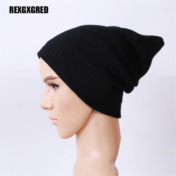 

women men knitted winter cap casual beanies solid color hip-hop snap slouch skullies bonnet beanie hat