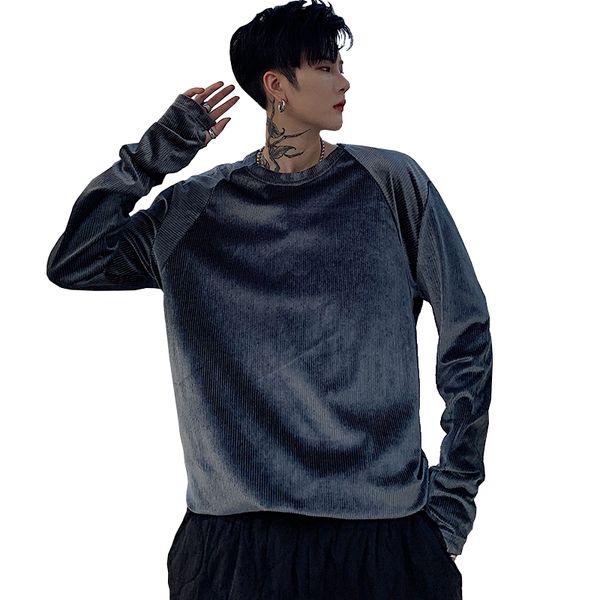 

3 colors men corduroy slim fit long sleeve shirt men women high street hip hop shirt couple clothing, White;black