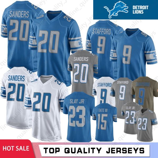 

9 Matthew Stafford 23 Darius Slay JR Detroit Lion Jerseys 20 Barry Sanders 15 Golden Tate III Jerseys Color Rush 100% Stitched Jerseys