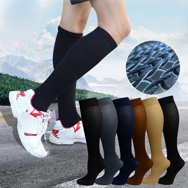 

compression socks for men&women 20-30 mmhg graduated athletic for running travel stamina, circulation&recovery socks, Black
