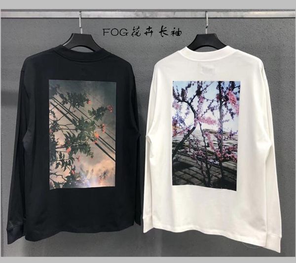 

2019 fear of god essentials t- shirts men floral printed hip hop streetwear casual designer t shirts tees, White;black