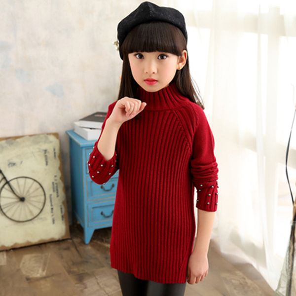 

spring 2017 new solid children korean long sweater fashion girls sweater, Blue