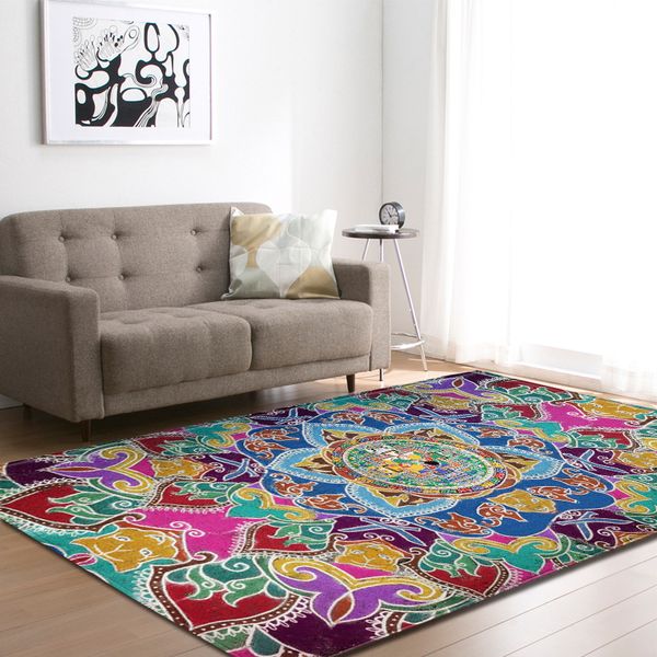 

creative print carpet non-slip area rug for livingroom bedroom bedside washable thicked kids play pad floormat home decor