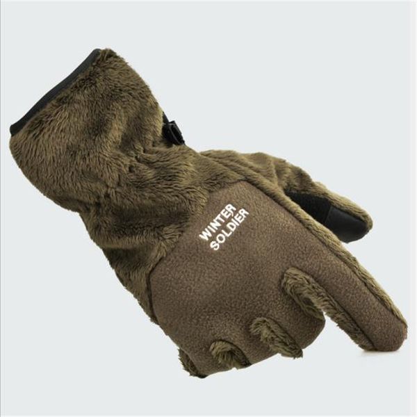 

outdoor sports gloves tuban full finger hiking gloves super warm windproof touch screen glove men women, Black