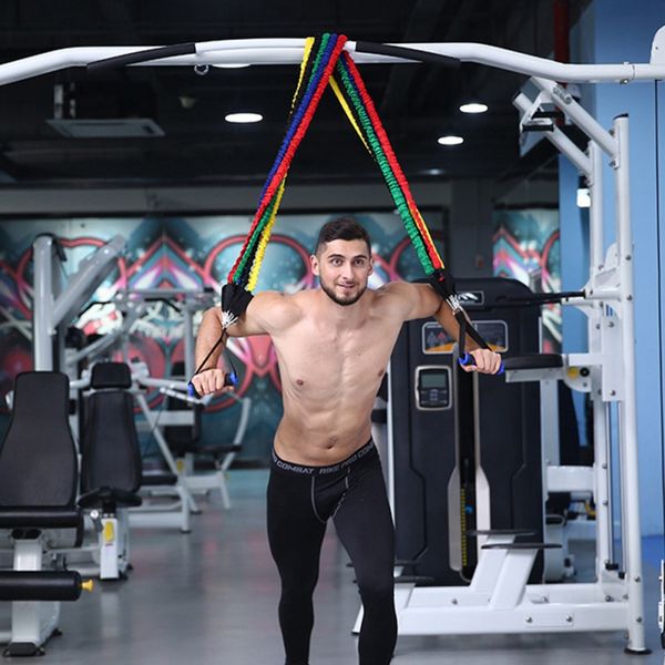 

11pcs/lot resistance band set home exercise gym fitness equipment pilates elastic stretching body training workout equipment