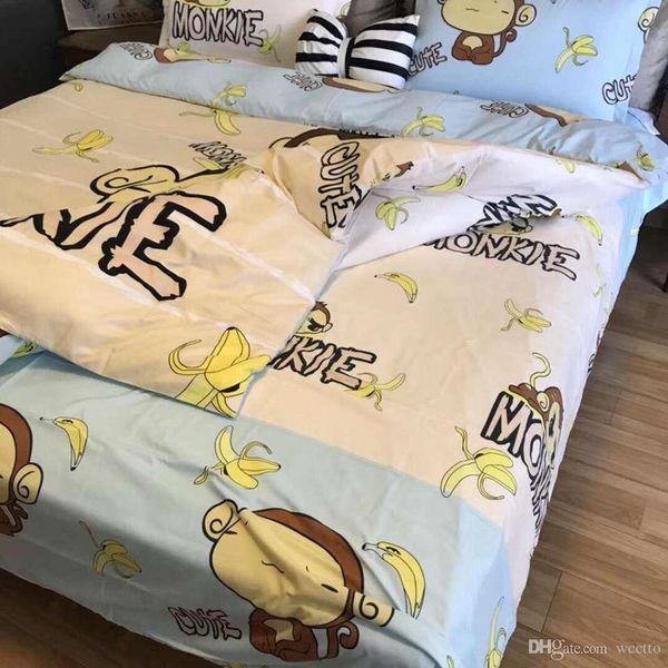 

designer bedding 4pcs cotton bedding sets king or  brand bed cover suit print letter autumn and winter bedding 023