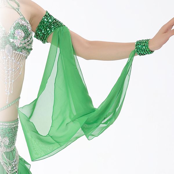 

11 colors wholesale belly dance costume accessories 1 piece arm sleeves wrist adjustable chiffon sleeve sequins armbands, Black;red