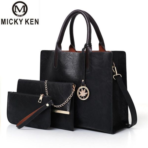 

3 sets patent leather women handbags luxury brands tote bag+ladies shoulder bag+clutch messenger bag bolsa feminina sh190812