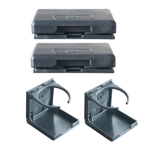 

2pcs folding water drink cup bottle holder stand mount car boat black