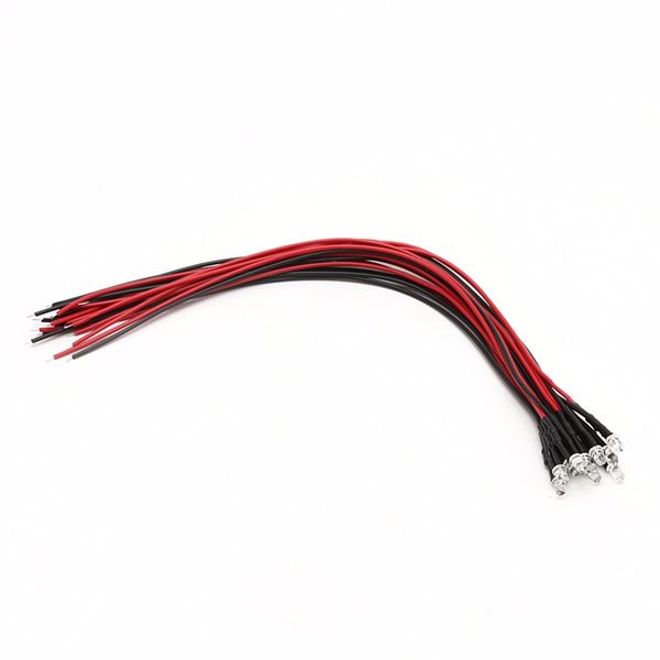 

10pcs dc 12v 18cm 3mm pre wired led lamp light bulb emitting diode