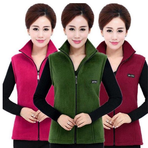

autumn mandarin collar sleeveless fleece solid women vests casual jackets ladies fashion zipper waistcoat female, Black;white