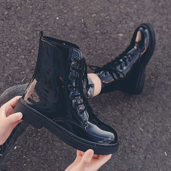 

women ladies ankle booties round toe solid boots casual outdoor shoes, Black