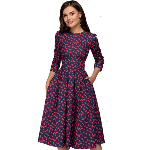 

womens designer dress woman clothing elegent pockets printing autumn vintage three quarter sleeves puff sleeve casual dress party, Black;gray