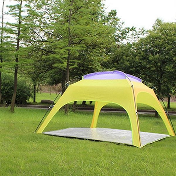 

outdoor sun shelter 3-4 persons camping tent automatic opening beach anti-uv rainproof sunshade canopy with bottom mat