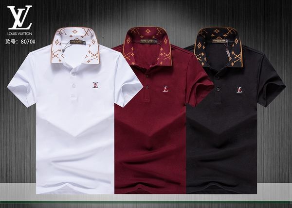 

New 13 aaa 13 loui 13 vuitton 13 lv cotton high end men and women fa hion ca ual hort leeved t hirt 03, White;black