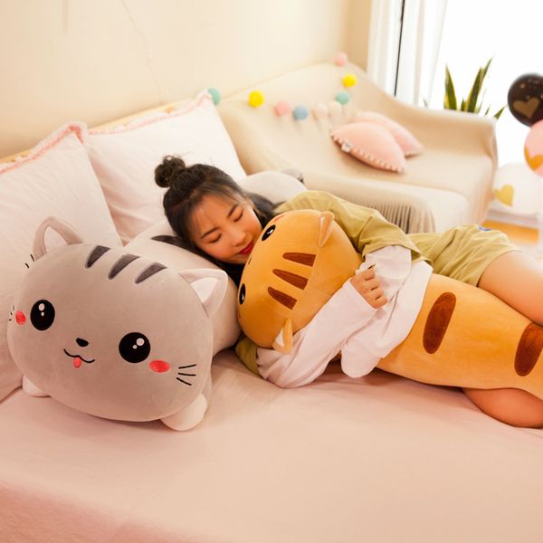 

50/130 cm long cat pillow plush toy soft stuffed plush animal kids gift home decor girl gift wj290 y200623
