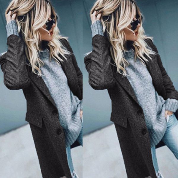 

women's autumn and winter long-sleeved woolen clothes sweater coat *, Black;brown