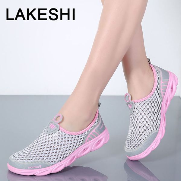 

fashion women shoes breathable mesh shoes women flats female wild casual flat slip-on summer sandals plus size 36-45, Black