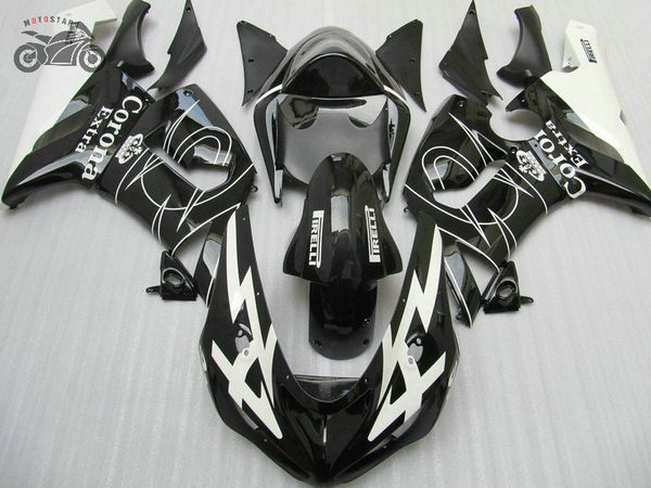 

full set abs fairings kit for kawasaki 2005 2006 zx6r ninja zx636 zx 6r 05 06 zx-6r black corona motorcycle road sport fairing