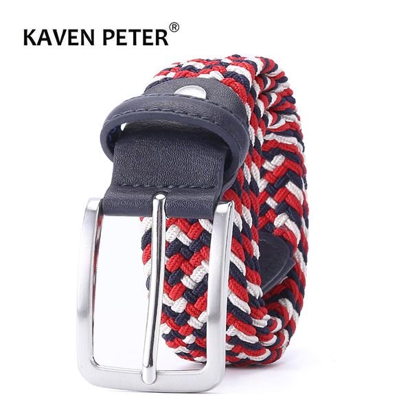 

belt elastic for men golf leather belt male canvas stretch braided elastic waist 1-3/8" wide factory direct wholesale, Black;brown