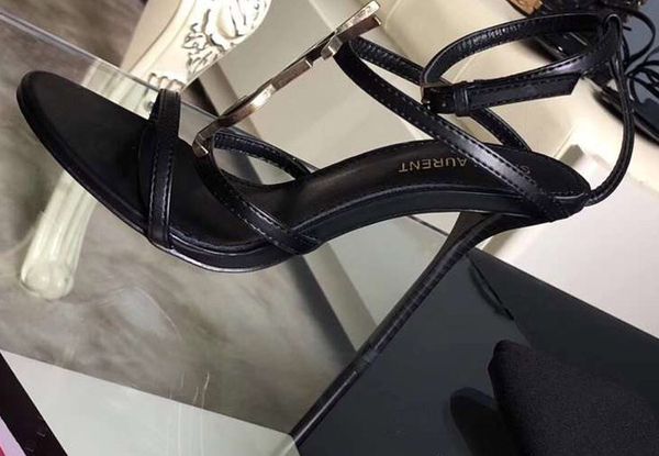 Designer-nt Leather Thrill Heels Women Unique Letters Sandals Dress Wedding Shoes Scarpe di marca sexy