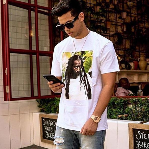 

19ss box logo buju бентон tee reggae рэпер фото printed футболка summer casual hip hop короткий рукав street скейтборд tee hfymtx563, White;black