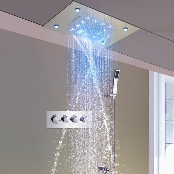 2020 Waterfall Led Shower Faucet Set Contemporary Auto Thermostat