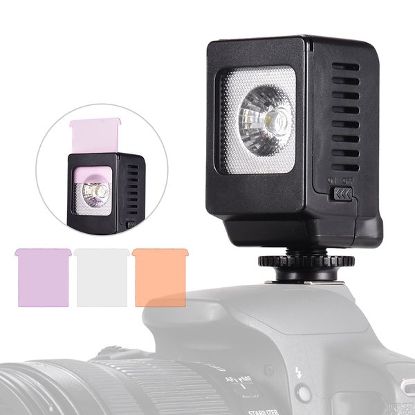 

mini led fill light lamp 3w cold shoe mount with 3pcs color filters for canon nikon sony dslr camera pgraphy lighting