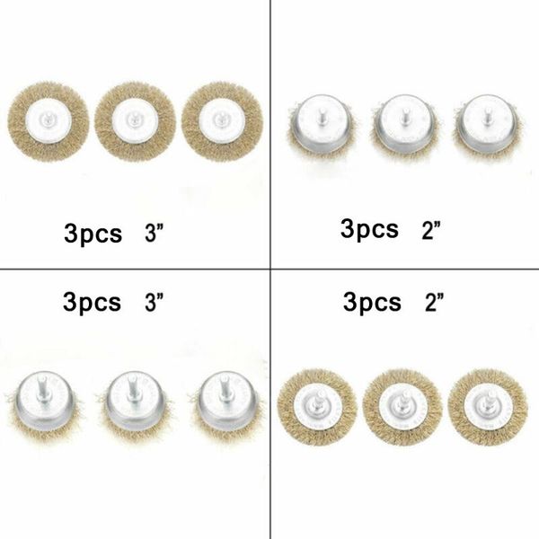 

12pcs brass wire wheel brush cup flat crimped steel drill attachment brushes brand new and 2020 new arrival